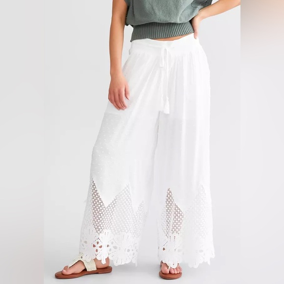 Miss Me Pants - Miss Me Swiss Dot Wide Leg Pant